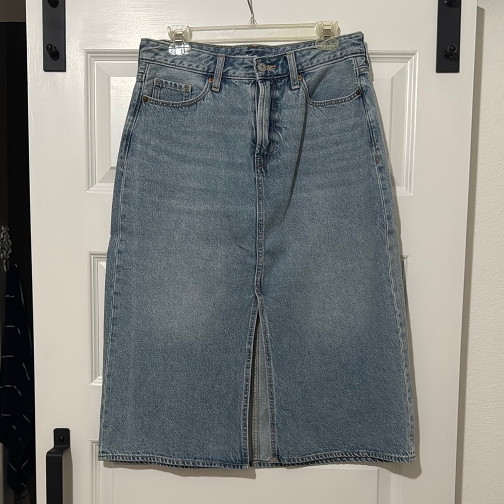 Old Navy Blue Denim Midi Skirt